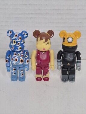 Medicom Bearbrick Taipei Toy Festival Lot of 3 Vintage 2005 Collectible